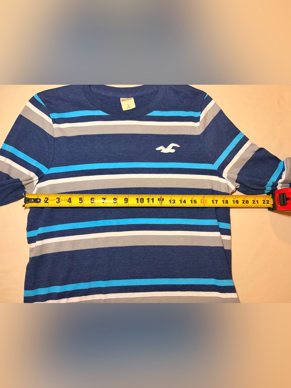 Hollister Navy Blue Striped Crewneck Sweater - Picture 6 of 7